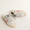 Sabot Ball Star in nappa bianca con stella in pelle rosa antico