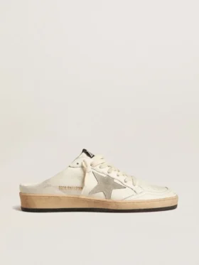 Sabot Ball Star in pelle nappa con stella in pelle scamosciata grigio ghiaccio
