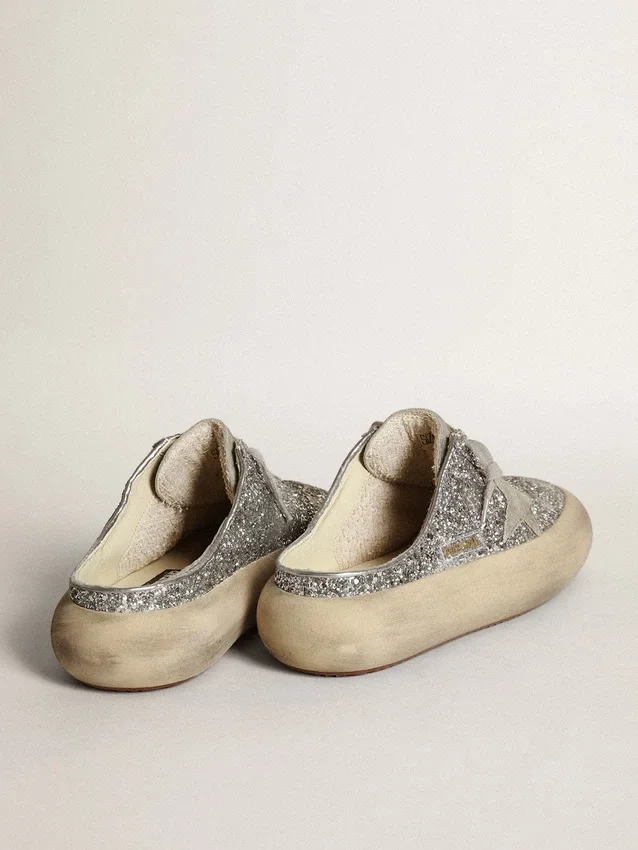 Sabot da donna Space-Star in glitter con stella e linguetta grigio ghiaccio
