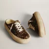 Sabot Space-Star da donna in pelle di pony con stampa leopardata e stella nera