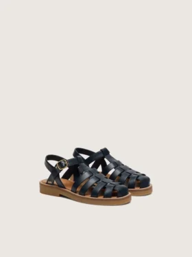 Sandali Maxime Junior in pelle blu navy