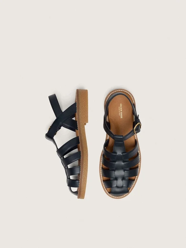 Sandali Maxime Junior in pelle blu navy