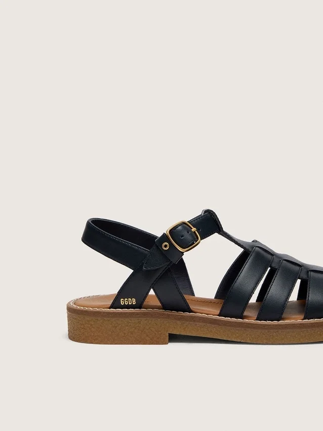 Sandali Maxime Junior in pelle blu navy