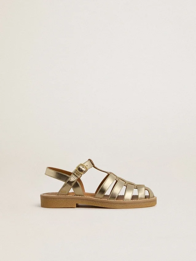Sandali Maxime Junior in pelle dorata