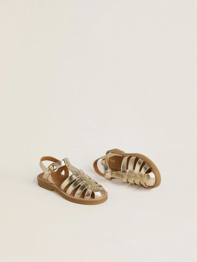 Sandali Maxime Junior in pelle dorata
