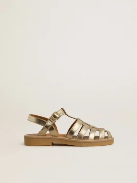 Sandali Maxime Young in pelle dorata