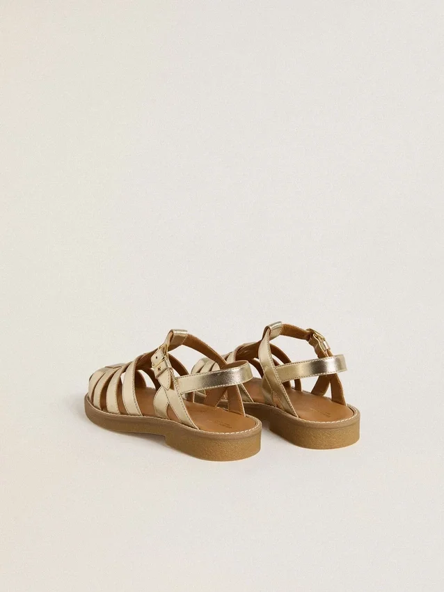 Sandali Maxime Young in pelle dorata