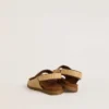 Sandali Noa Junior in rafia beige e pelle marrone