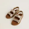 Sandali Noa Young in pelle micro-glitter e platino