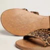 Sandali piatti da donna Margaret in pelle di pony con stampa leopardata