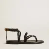 Sandali piatti da donna Penelope in pelle nera