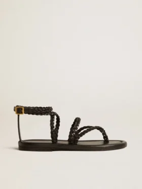 Sandali piatti da donna Penelope in pelle nera
