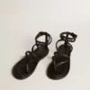 Sandali piatti da donna Penelope in pelle nera