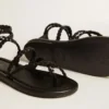 Sandali piatti da donna Penelope in pelle nera