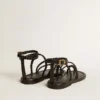 Sandali piatti da donna Penelope in pelle nera