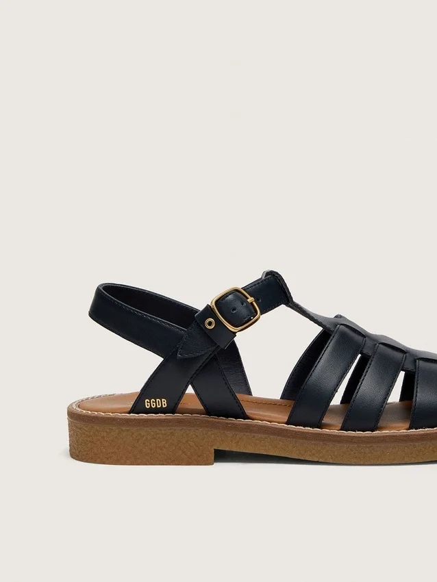 Sandali Young Maxime in pelle blu navy
