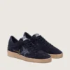 Scarpa Ball Star da donna in pelle scamosciata blu scuro con stella glitterata blu scuro