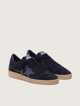 Scarpa Ball Star da donna in pelle scamosciata blu scuro con stella glitterata blu scuro