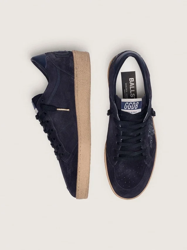 Scarpa Ball Star da donna in pelle scamosciata blu scuro con stella glitterata blu scuro