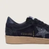 Scarpa Ball Star da donna in pelle scamosciata blu scuro con stella glitterata blu scuro