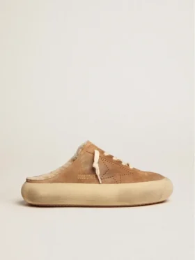 Scarpe da donna Space-Star in pelle scamosciata color tabacco con fodera in montone