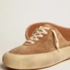 Scarpe da donna Space-Star in pelle scamosciata color tabacco con fodera in montone