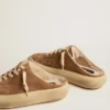 Scarpe da donna Space-Star in pelle scamosciata color tabacco con fodera in montone