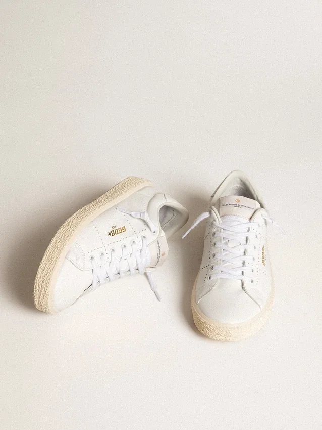 Scarpe da tennis da donna in pelle bianca