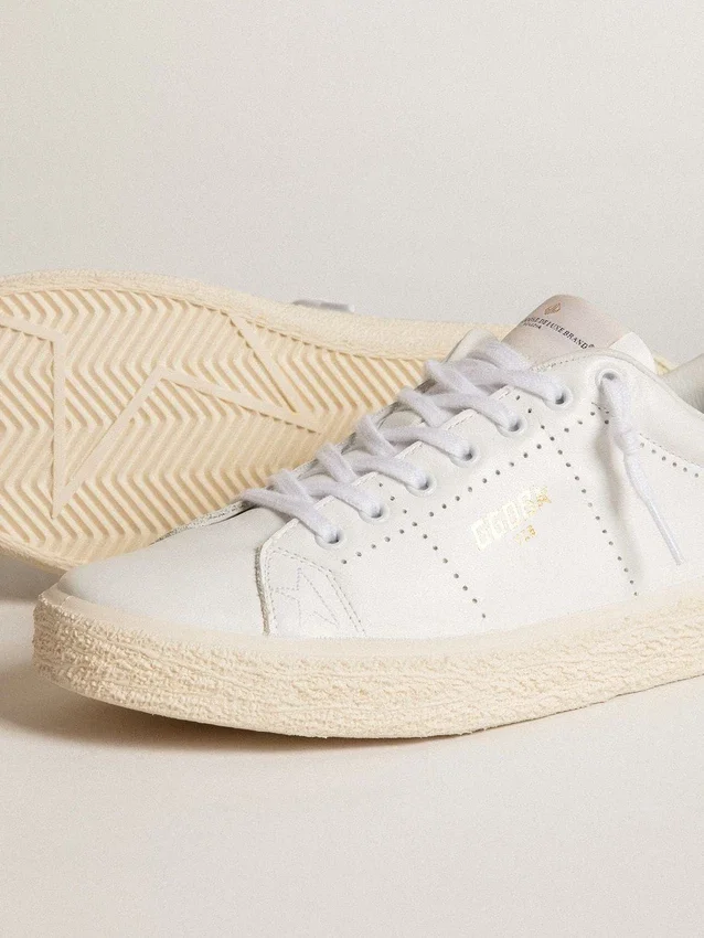 Scarpe da tennis da donna in pelle bianca