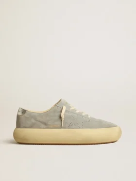 Scarpe da uomo Space-Star in pelle scamosciata grigio ghiaccio con stella traforata