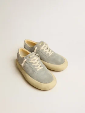 Scarpe da uomo Space-Star in pelle scamosciata grigio ghiaccio con stella traforata