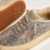 Scarpe Space-Star da donna in glitter argento con fodera in shearling