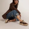 Scarpe Space-Star da donna in pelle di pony con stampa animalier e fodera in shearling