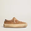 Scarpe Space-Star da donna in pelle scamosciata color tabacco con fodera in shearling