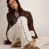 Scarpe Space-Star da donna in pelle scamosciata color tabacco con fodera in shearling