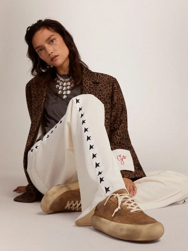 Scarpe Space-Star da donna in pelle scamosciata color tabacco con fodera in shearling