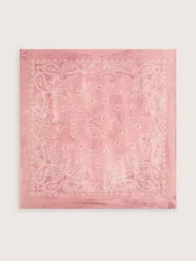 Sciarpa color rosa antico con stampa paisley