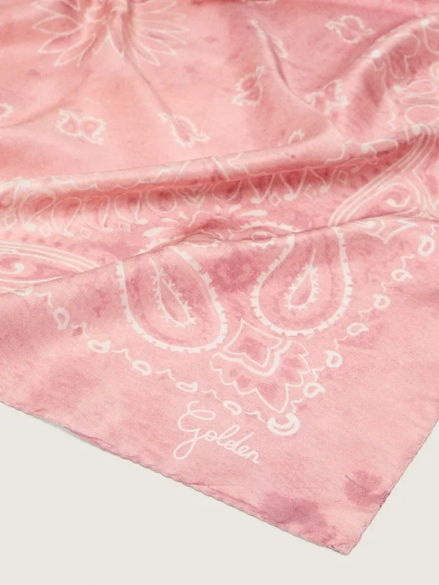 Sciarpa color rosa antico con stampa paisley