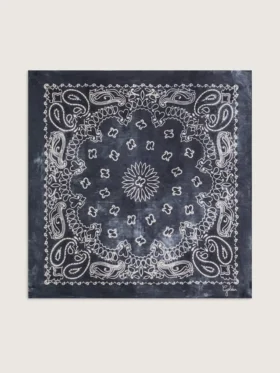 Sciarpa grigio antracite con stampa paisley