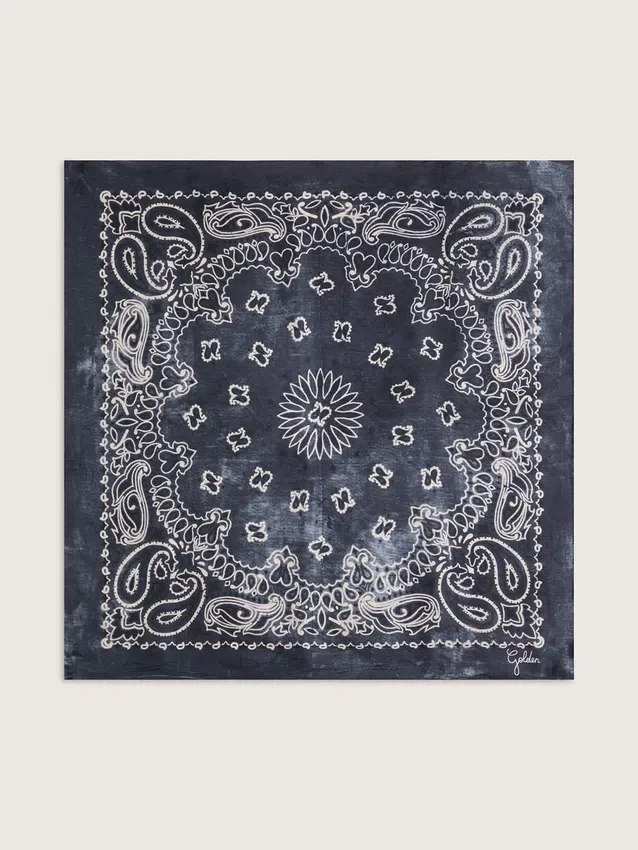 Sciarpa grigio antracite con stampa paisley