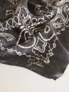 Sciarpa grigio antracite con stampa paisley