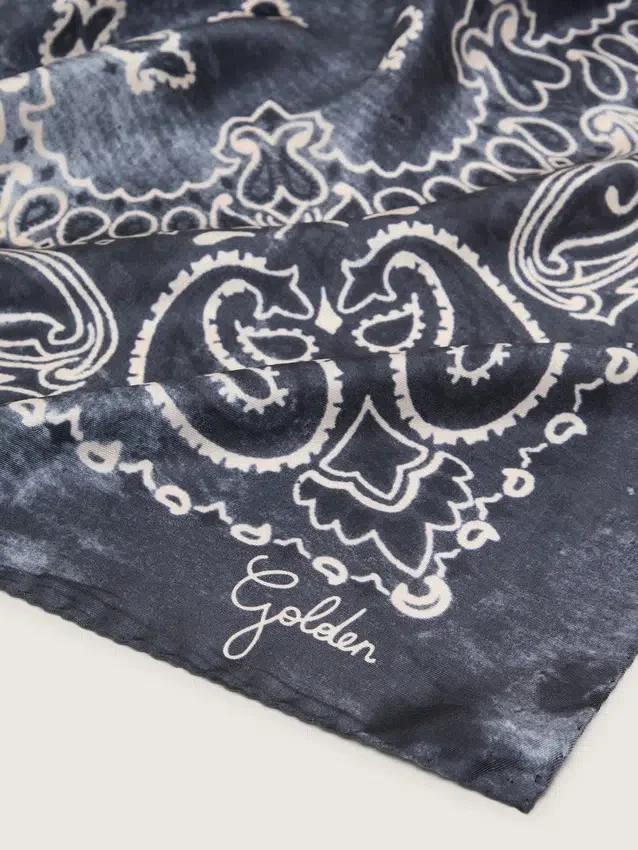 Sciarpa grigio antracite con stampa paisley