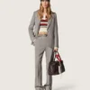 Sciarpa grigio antracite con stampa paisley