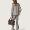 Sciarpa grigio antracite con stampa paisley