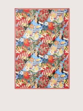Sciarpa in cotone con stampa multicolore