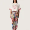 Sciarpa in cotone con stampa multicolore