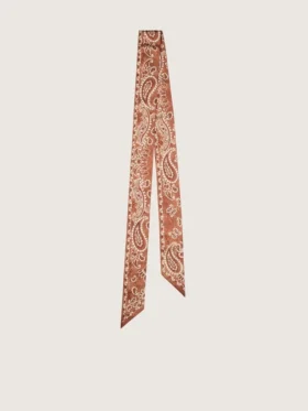 Set di due nastri in twill con motivo paisley arancione
