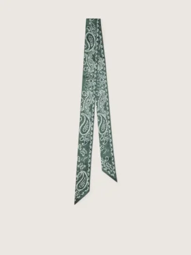 Set di due nastri in twill con motivo paisley verde