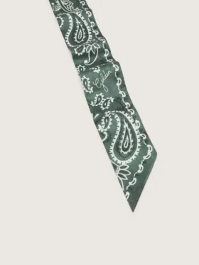 Set di due nastri in twill con motivo paisley verde