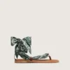 Set di due nastri in twill con motivo paisley verde